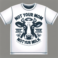 t-shirt graphic of a cow with the words 