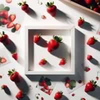 White background, strawberries, good quality and