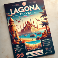 Create a cover with the attached logo for a trip to Alexandria so that the text is: Lagona Travel presents to you the most beautiful trip to Alexandria. Trip program: Visit Qaitbay Citadel - Raml Station - San Stefano Mall - Maamoura Beach. Trip price: 280, including transportation and entry to Maamoura. For reservations and inquiries: 01055312608 / 01283863679. Trip date: Friday, June 27, 2025. 