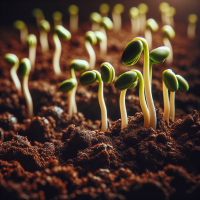 three weeks small bean sprouts plants 
