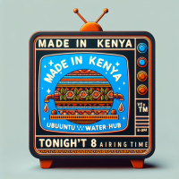 create a poster of citizen tv kenya with the program Made in Kenya by Citizen TV with UBUNTU WATERHUB AFRICA features tonight