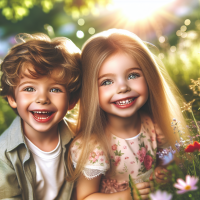 Can I upload a picture of me and my boyfriend and you are gonna generate a picture what our children  could look like? A boy and a girl aged 3 to 4 would be great!