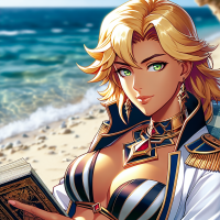 tsunade in bikini on beach