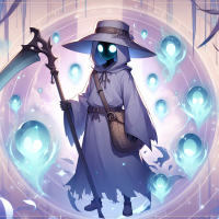 draw me an anime image of aura farming boater the reaper