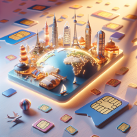 travel destinations with scattered eSIMs put aside the border of the picture
