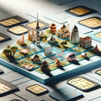 travel destinations with scattered eSIMs put aside the border of the picture