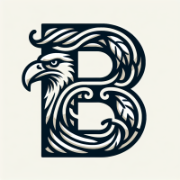 Draw a logo with alphabet B haviving Eagle face or feathers insert on its left side .Also a S and m insert with stylish way in it 