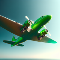 green airplain