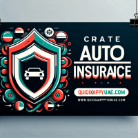 create a banner for Auto Insurance  with protect logo mentioned my company name www.quickappyuae.com in uae with uae flag color combinations 