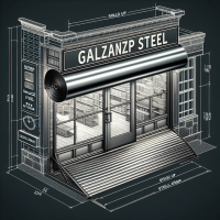 galvanized steel roll up door for storefront with action rolling up and rolling down