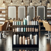 génere une image d'un décor de coiffure où je vais mettre mon shampoing à vendre la dessus